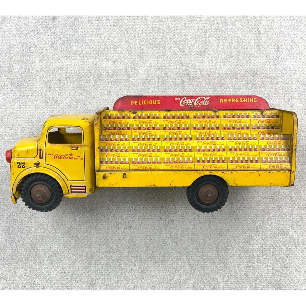 Vintage Wyandotte Toys Coca Coal Delivery Truck 1950s Pressed Steel Marx Yellow